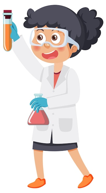 Scientist girl cartoon character