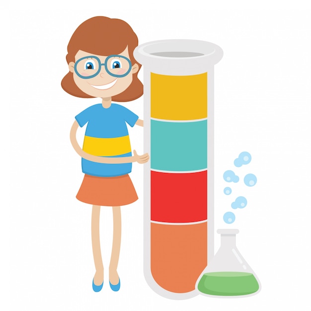 Scientist girl on white background vector design