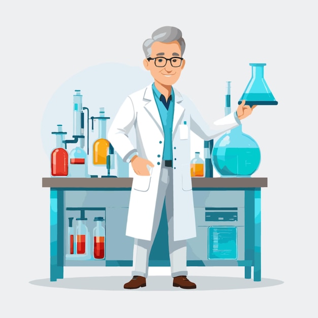 Scientist in Lab vector on white background