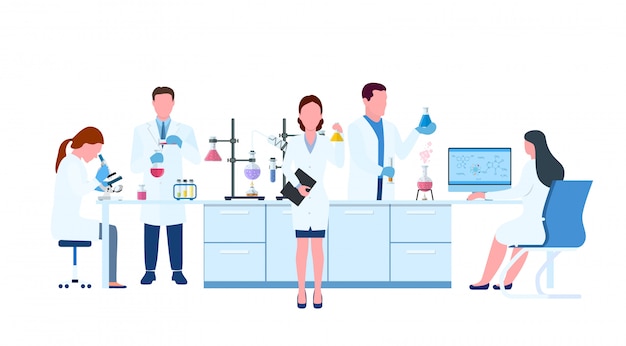. scientist people wearing lab coats