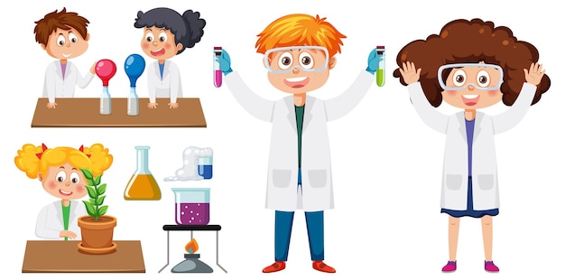 Scienziato e studente che fanno esperimenti di chimica