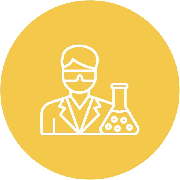 Scientist Vector Illustration Style