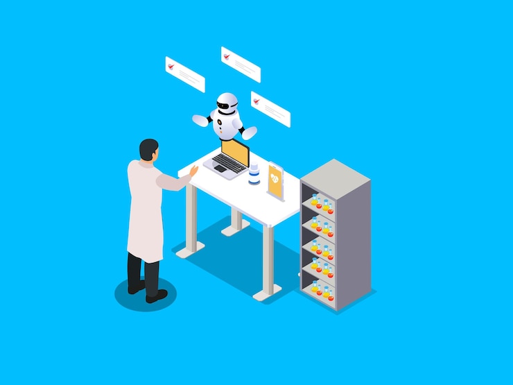Vector scientist with ai working on medical research
