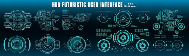 Scifi futuristico hud dashboard display blu schermo della tecnologia di realtà virtuale