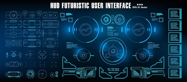 Scifi футуристический дисплей приборной панели hud дисплей технологии виртуальной реальности экран HUD футуристический синий пользовательский интерфейс