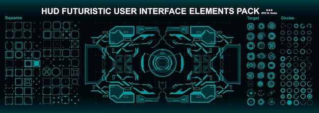 Il cruscotto futuristico hud di scifi visualizza gli elementi dell'interfaccia hud dello schermo della tecnologia della realtà virtuale