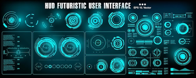 Scifi футуристическая приборная панель hud отображает цель экрана технологии виртуальной реальности