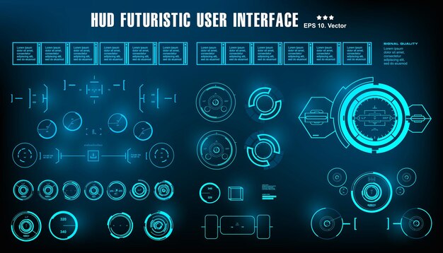 Scifi футуристическая приборная панель hud отображает цель экрана технологии виртуальной реальности