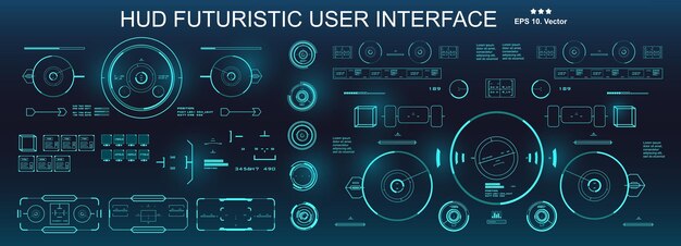 Scifi futuristisch blauw hud-dashboardweergave virtual reality-technologiescherm
