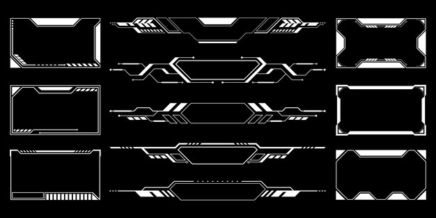 Scifi futuristisch hud dashboard display virtual reality technologie scherm Gebruikersinterface set