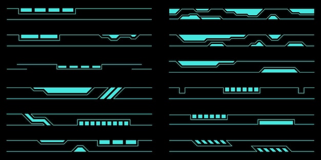 Scifi futuristisch hud dashboard display virtual reality technologie scherm Gebruikersinterface set