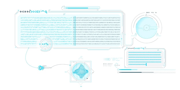Vector scifi hud-interface voor gegevensonderzoek