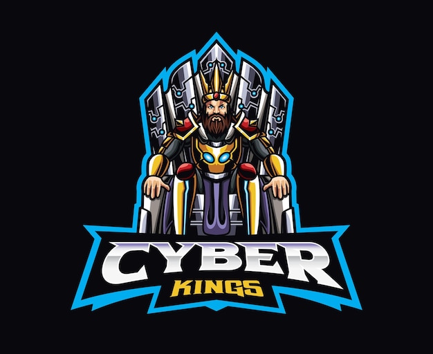 Scifi koning mascotte logo ontwerp