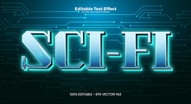 Scifi stijl bewerkbare tekst effect in moderne trend stijl.
