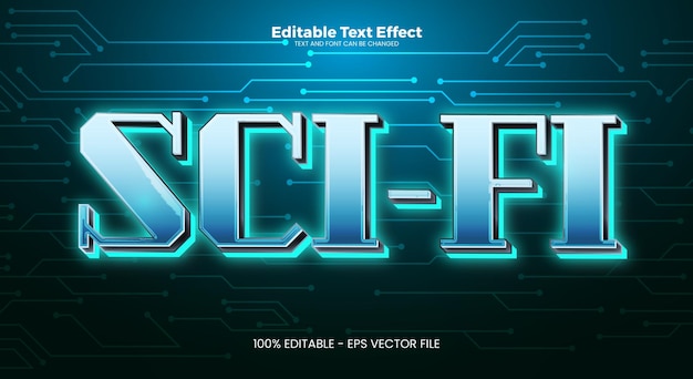 Vector scifi style editable text effect in modern trend style