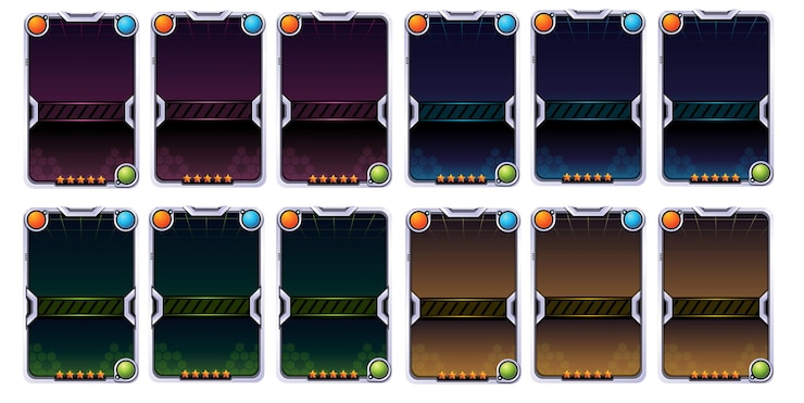 Vector scifi tcg trading card template front cover