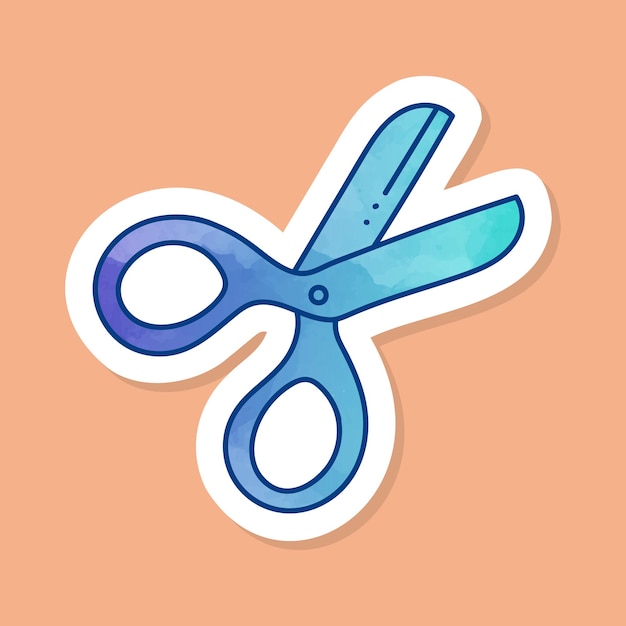 Vector scissor color sticker