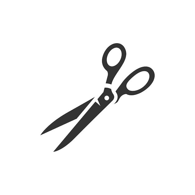 Scissor icon in black and white