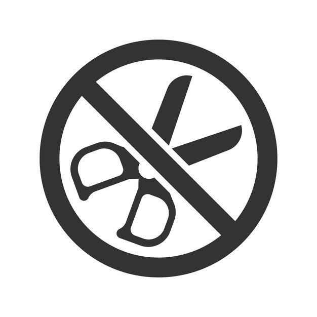 Vector scissor restriction icon