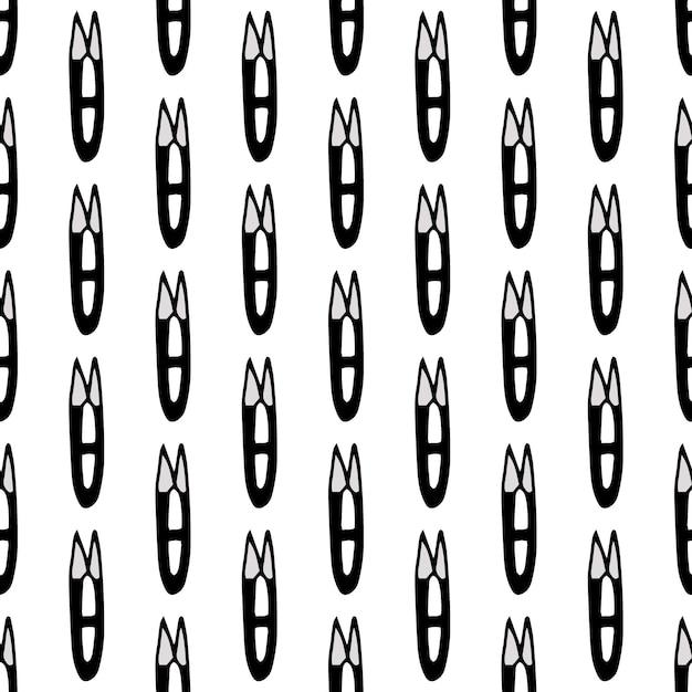 Scissor seamless pattern Hand drawn professional pair of scissors cutting hair Craft and scissoring