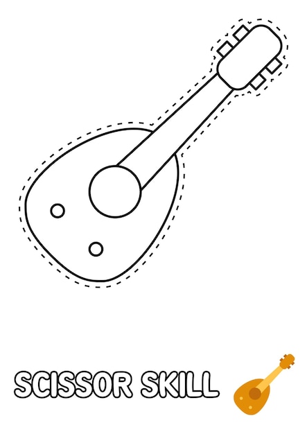 Scissor skill page with Oud for kids