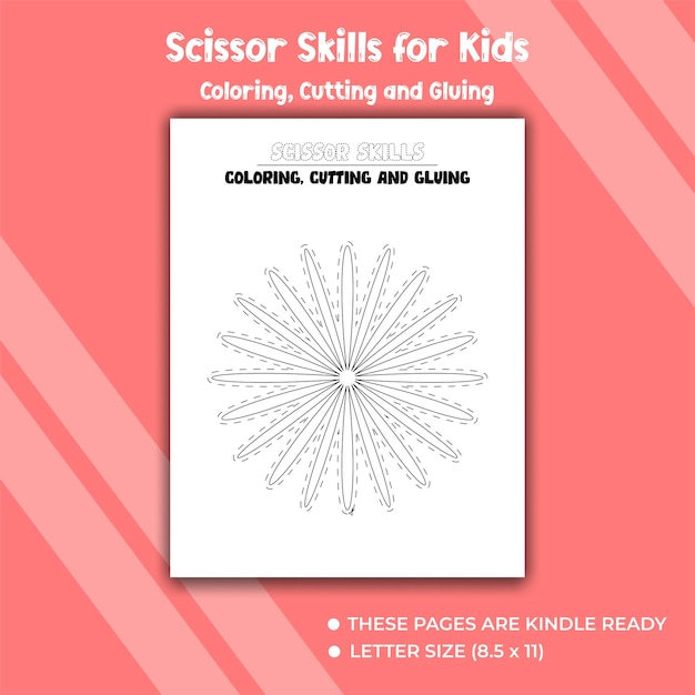 Scissor Skills Coloring Cutting and Gluing for kids activity book