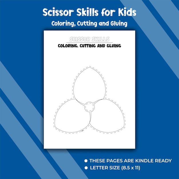 Scissor Skills Coloring Cutting and Gluing for kids activity book