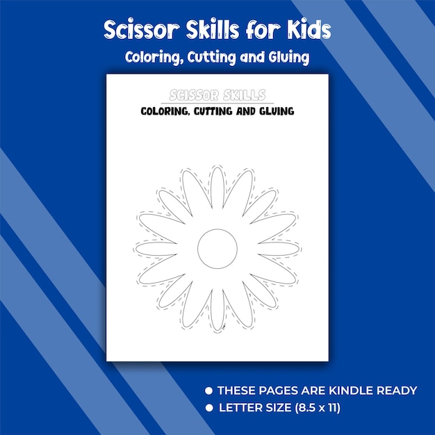 Scissor Skills Coloring Cutting and Gluing for kids activity book