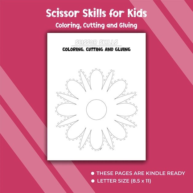 Scissor Skills Coloring Cutting and Gluing for kids activity book