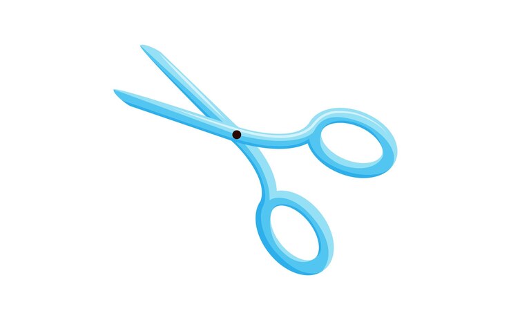 Vector scissors for barber and haircut salons metal scissors isolated in white background vector