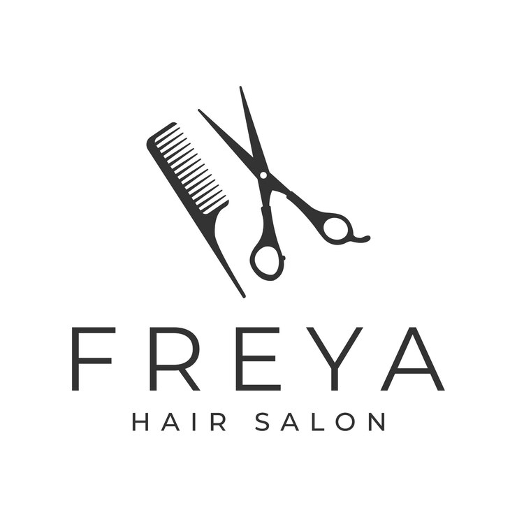 scissors and comb Hair salon logo design template