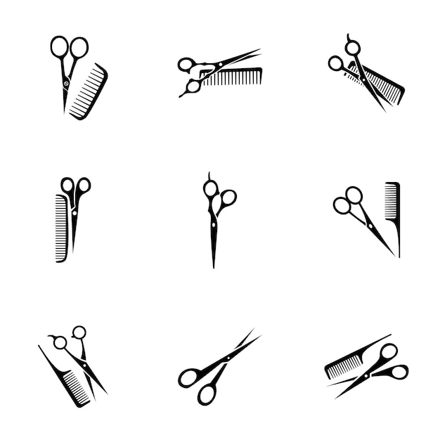 Scissors comb vector. simple scissors comb illustration, editable elements, can be used in logo design