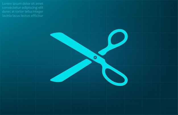 Scissors cut symbol vector illustration on a blue background EPS 10