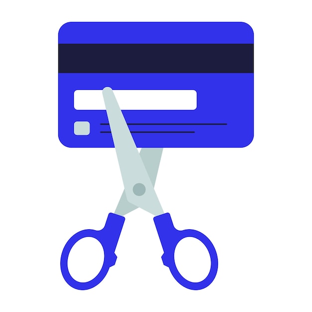 Scissors Cutting Credit Card