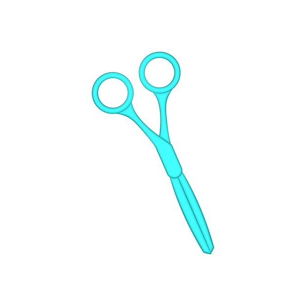 Scissors icon in cartoon style isolated on white background Haircuts symbol