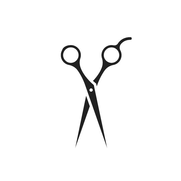 Scissors icon in flat barber concept Vector graphic