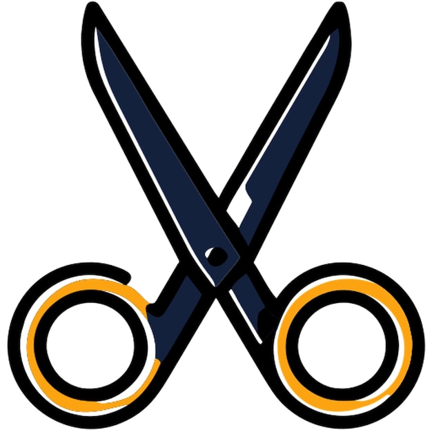 Vector scissors icon offset fill