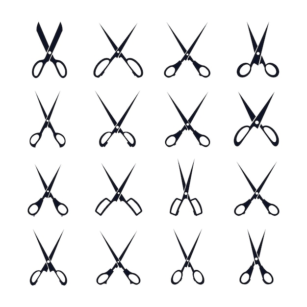 Vector scissors icon vector set