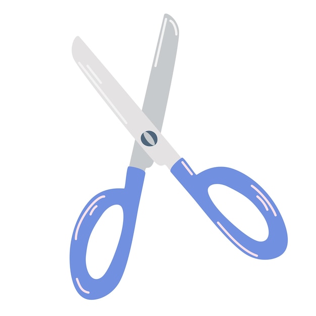 Scissors Items for school office and needlework Vector cartoon illustration isolated on the white background