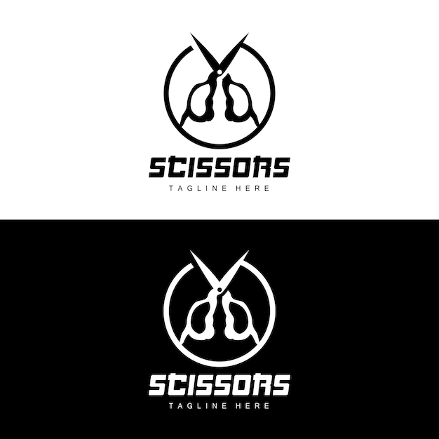 Scissors Logo Cutting Tools Vector Barbershop Razor Scissors Simple Design Illustration Template Icon