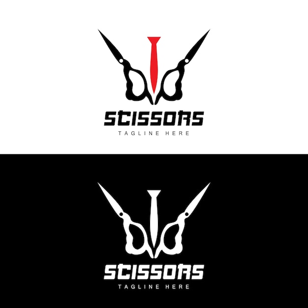 Scissors Logo Cutting Tools Vector Barbershop Razor Scissors Simple Design Illustration Template Icon