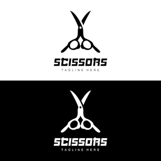 Scissors Logo Cutting Tools Vector Barbershop Razor Scissors Simple Design Illustration Template Icon