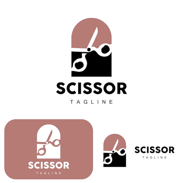 Scissors Logo Cutting Tools Vector Barbershop Razor Scissors Simple Design Illustration Template Icon