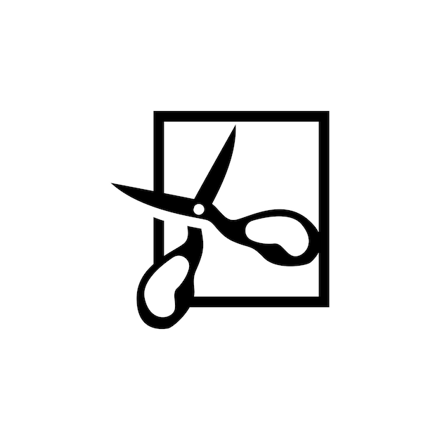 Ножницы Логотип Режущие Инструменты Вектор Парикмахерская Бритва Ножницы Простой Дизайн Иллюстрации Шаблон Значок