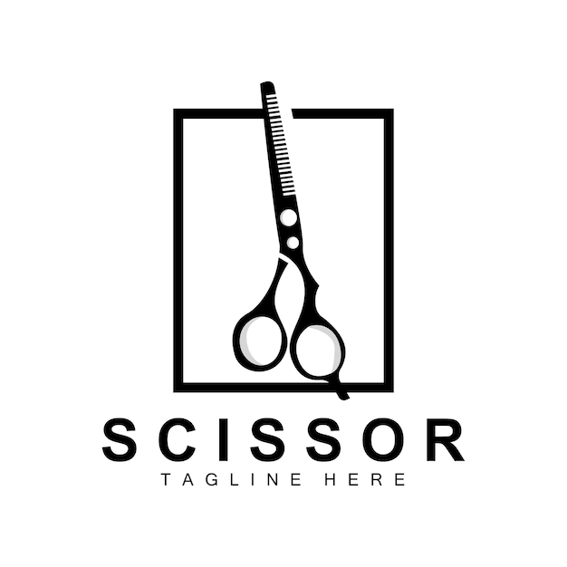 Scissors Logo Design Barbershop Shaver Vector Babershop Scissors Brand Illustration