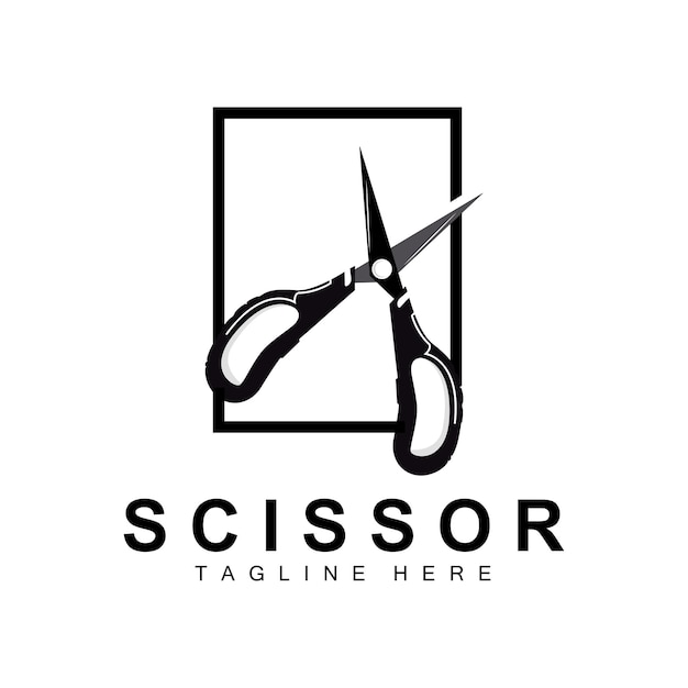 Scissors Logo Design Barbershop Shaver Vector Babershop Scissors Brand Illustration