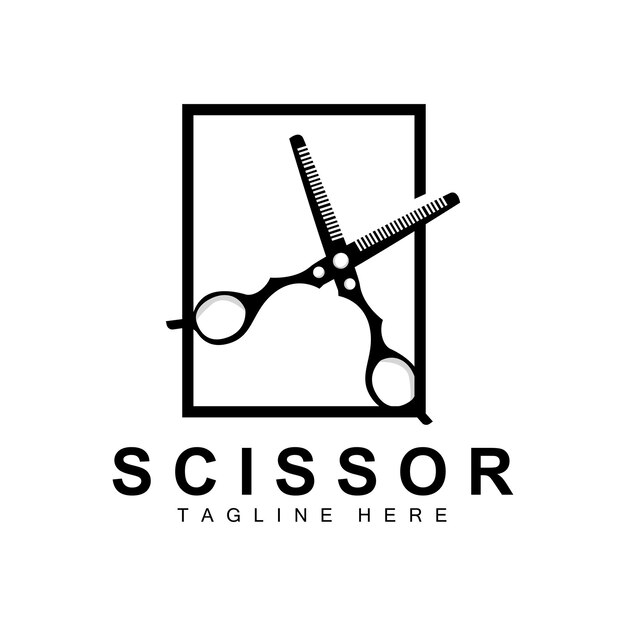 Vector scissors logo design barbershop shaver vector babershop scissors brand illustration