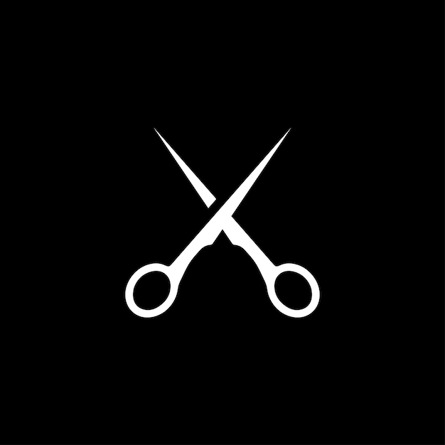 Scissors set flat icon style collection scissors black on white background