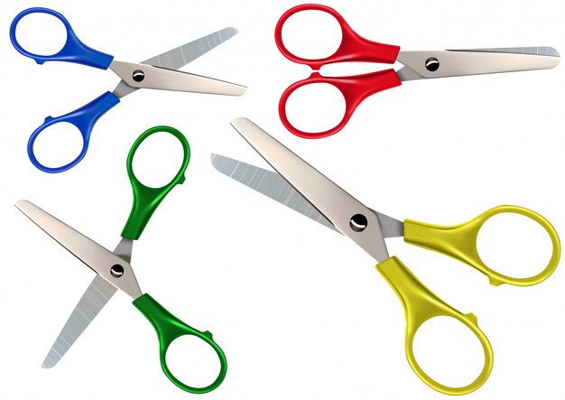 Vector scissors set isolated on white