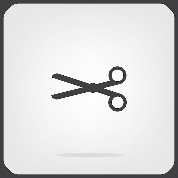 Scissors symbol Vector illustration on gray background Eps 10